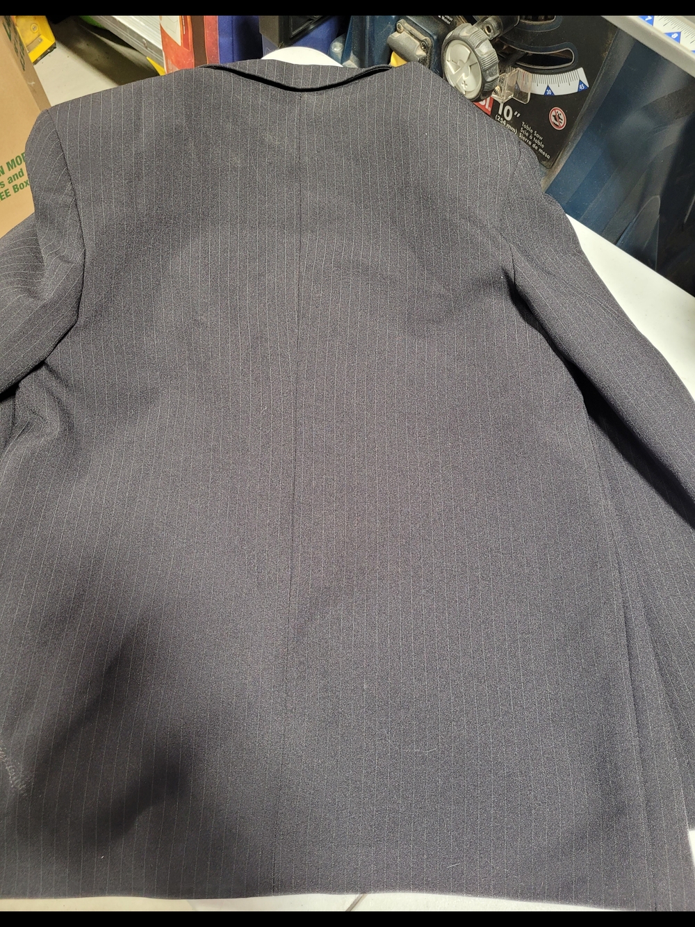 Boys Pinstripe Dress Blazer in Charcoal - Picture 6 of 6